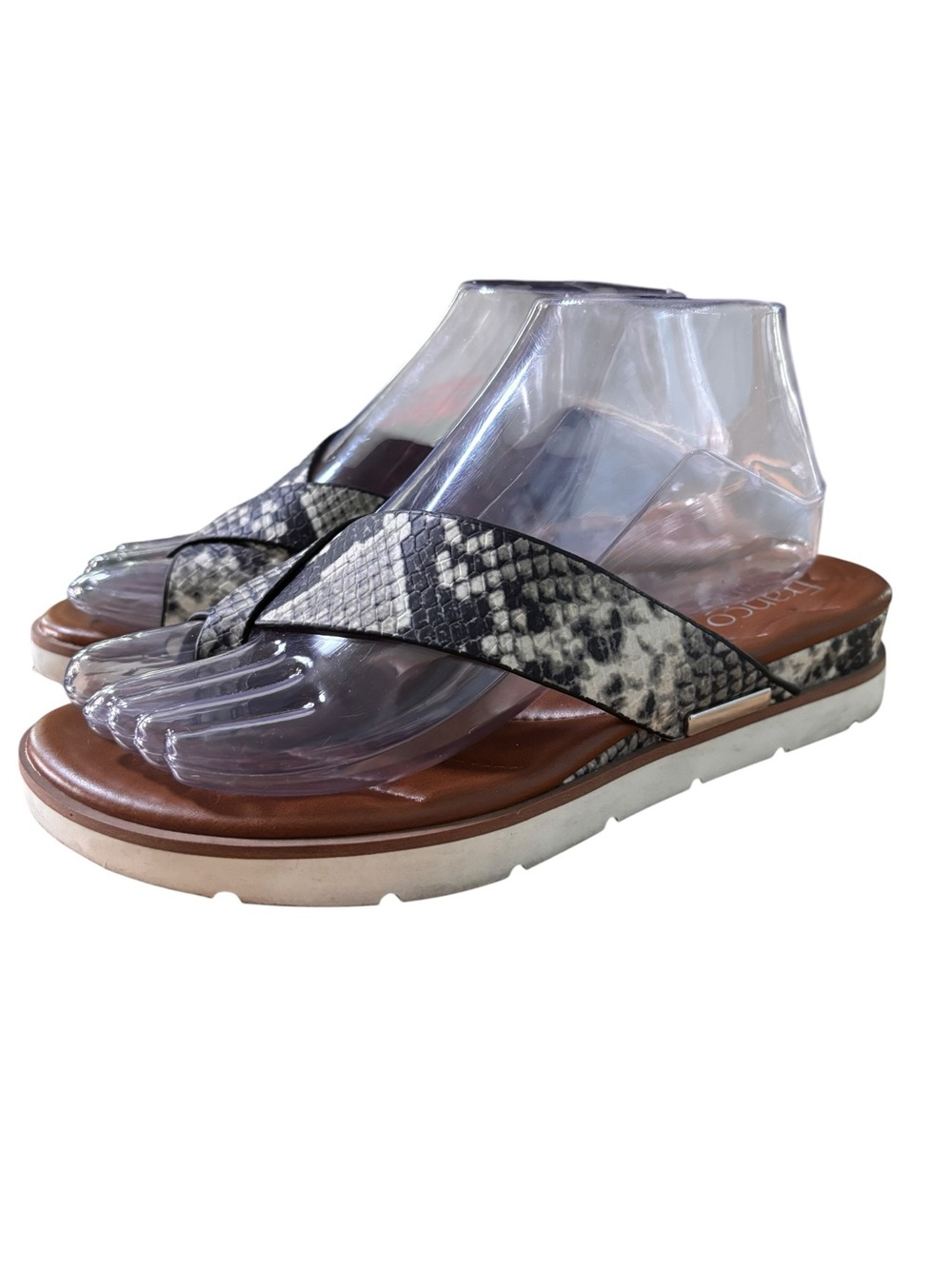 Franco Sarto “Darious” Snake Print Slide Sandals – Sz 7.5M